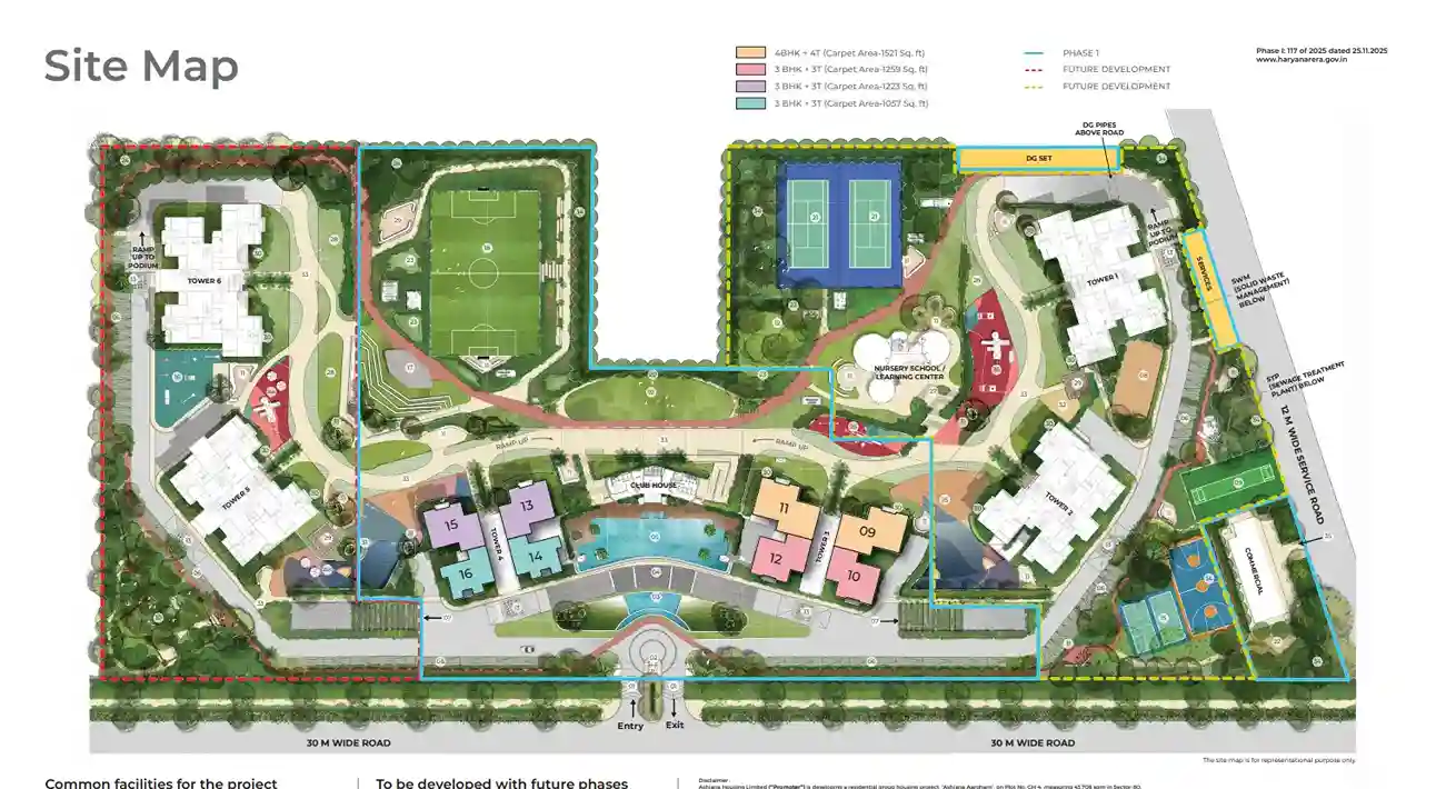 Site Plan For Ashiana Aarohan Sector 80